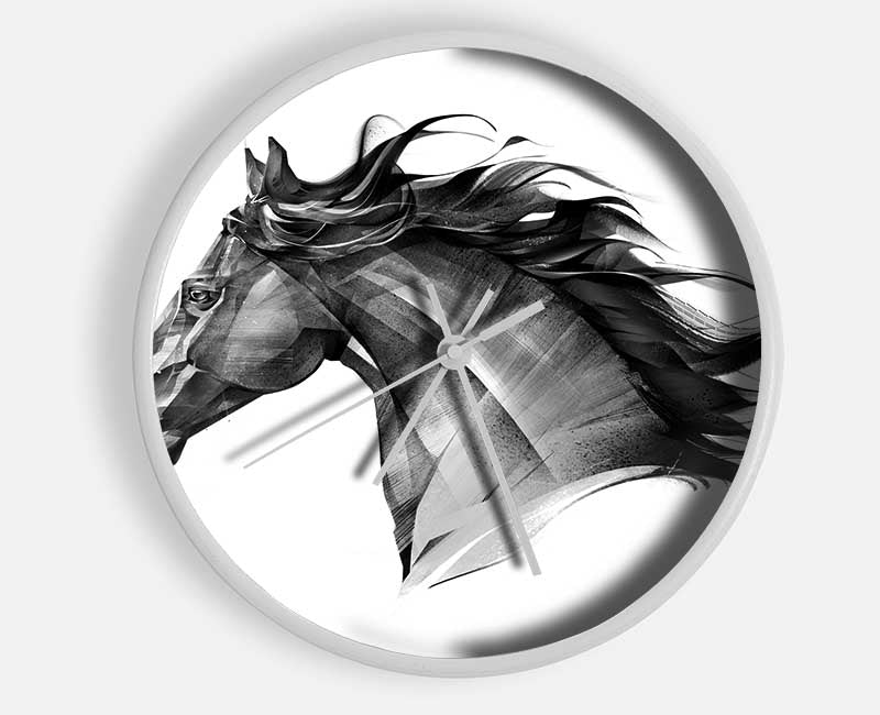 Black Horse Flow Clock - Wallart-Direct UK