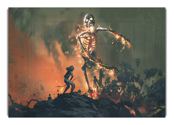 Battling The Fire Skull Man