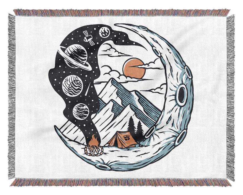 The Moon Campfire Woven Blanket