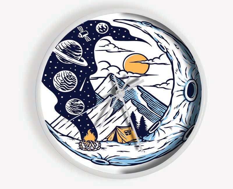 The Moon Campfire Clock - Wallart-Direct UK