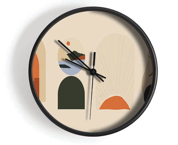 Four Bohemian Shapes Clock - Wallart-Direct UK