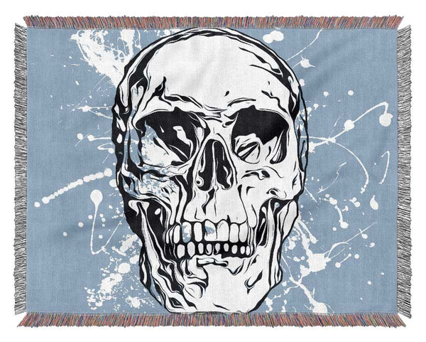 The White Splatter Skull Woven Blanket