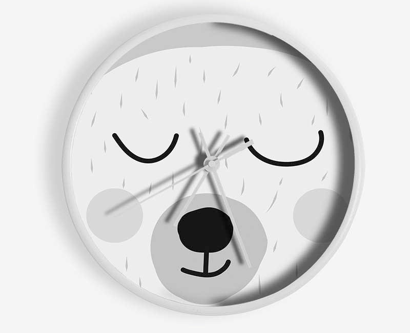 The Cute Bear Head Grey Clock - Wallart-Direct UK