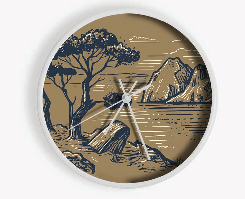 The African Planes Sketch Clock - Wallart-Direct UK