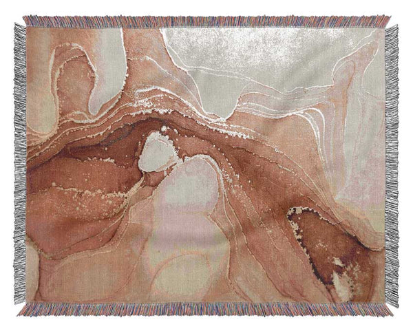 Beige Glitter Surface Woven Blanket