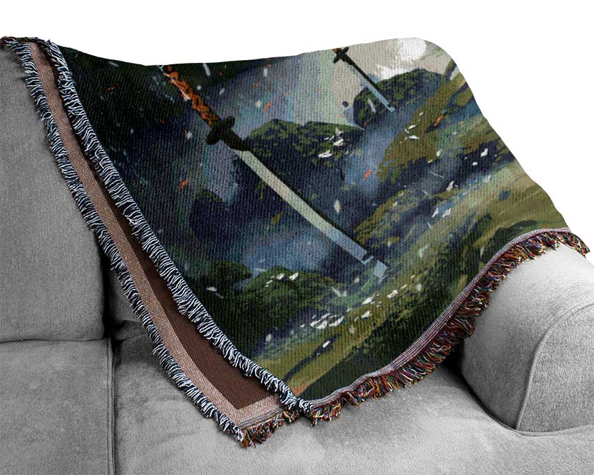 The Warrior Autumn Trees Woven Blanket