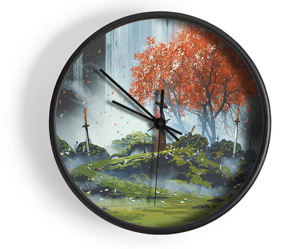 The Warrior Autumn Trees Clock - Wallart-Direct UK