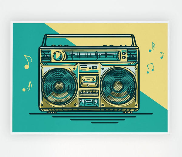 Boombox Music Maker Print Poster Wall Art