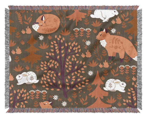 The Fox And The Rabbit Woven Blanket