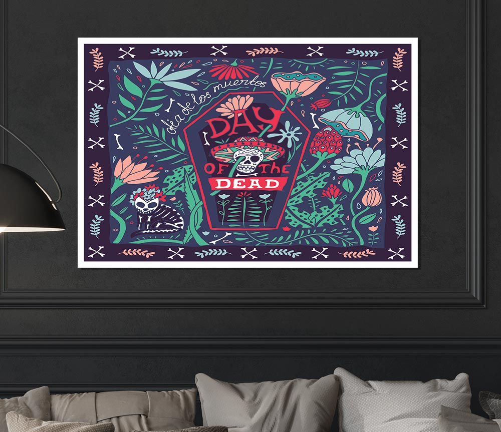 Day Of The Dead Celebration Print Poster Wall Art