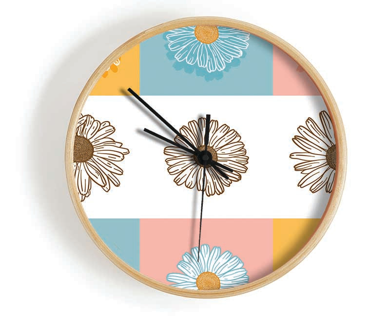 The Daisy Mirror Clock - Wallart-Direct UK