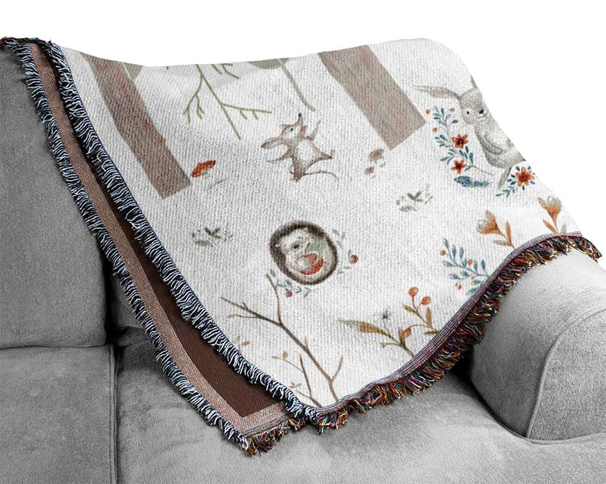 The Little Woodland Scene Woven Blanket