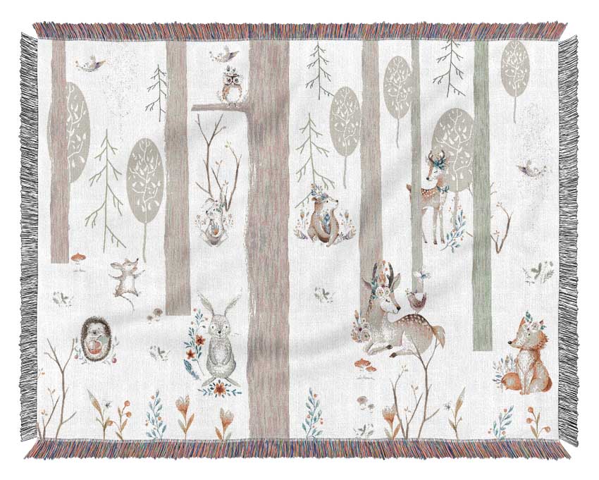 The Little Woodland Scene Woven Blanket