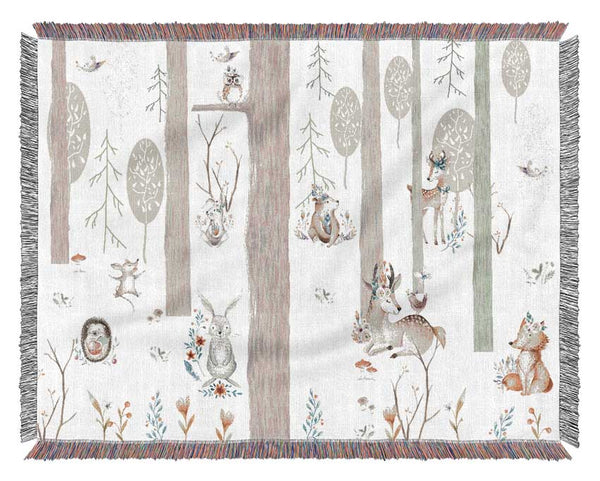 The Little Woodland Scene Woven Blanket