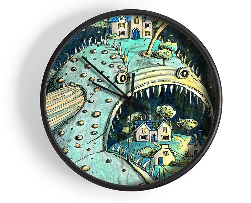 The Angler Fish Town Clock - Wallart-Direct UK