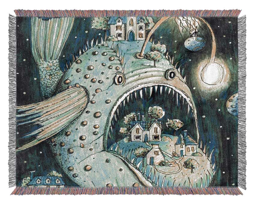 The Angler Fish Town Woven Blanket