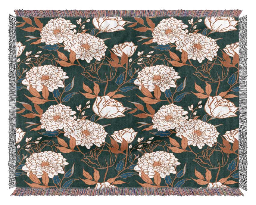 The Floral Carnation Pattern Woven Blanket