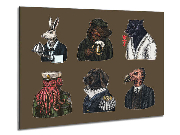 Six Vintage Animal People