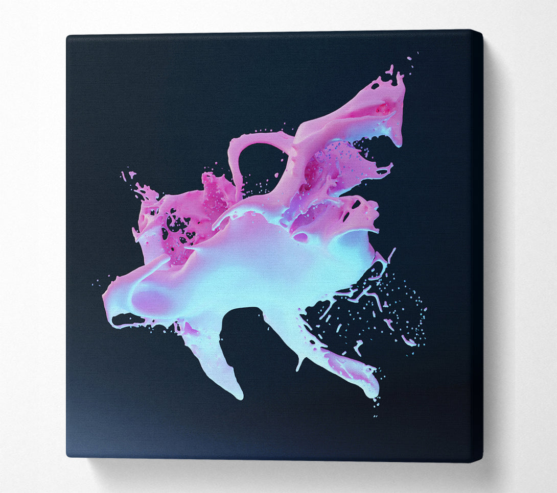 A Square Canvas Print Showing Milkshake Splash Square Wall Art