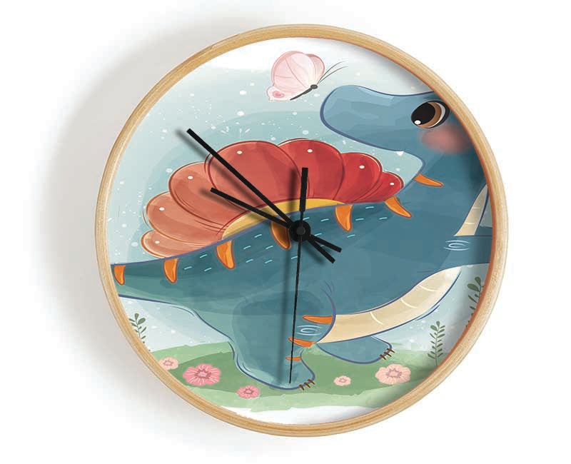 The Little Cute Dinosaur Butterfly Clock - Wallart-Direct UK