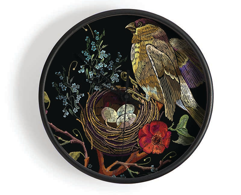 The Beautiful Birds Nest Clock - Wallart-Direct UK