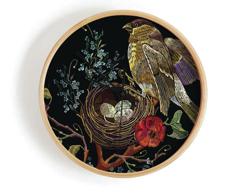 The Beautiful Birds Nest Clock - Wallart-Direct UK