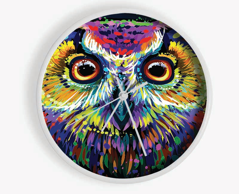 The Spooky Vivid Owl Clock - Wallart-Direct UK