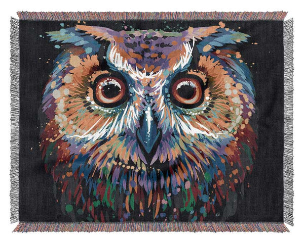 The Spooky Vivid Owl Woven Blanket