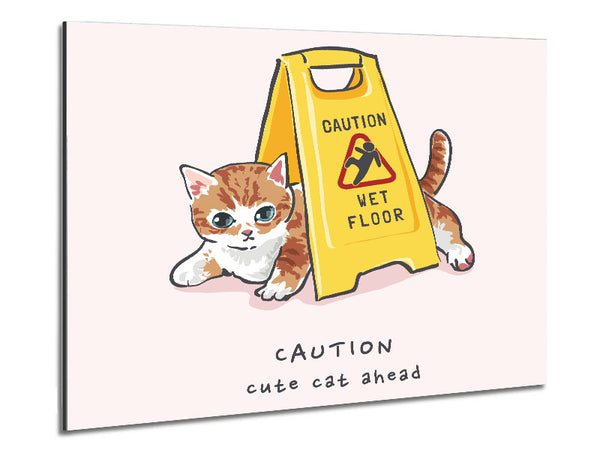 Caution Cute Cat