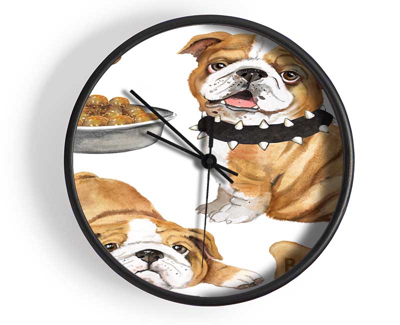 The Bull Dog Pup Clock - Wallart-Direct UK