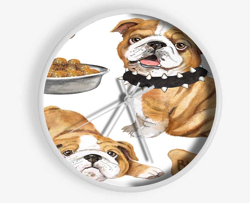 The Bull Dog Pup Clock - Wallart-Direct UK