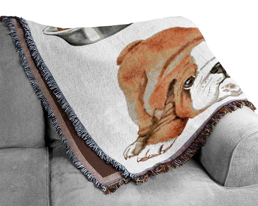 The Bull Dog Pup Woven Blanket