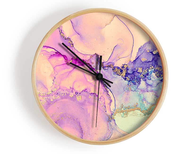 The Lilac Pastel Ink Water Clock - Wallart-Direct UK