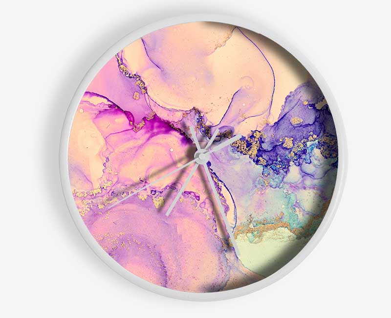 The Lilac Pastel Ink Water Clock - Wallart-Direct UK