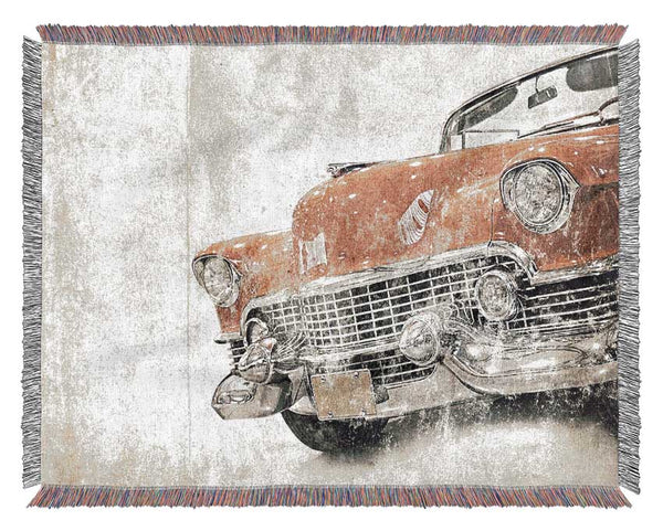 American Muscle Car Watercolour Woven Blanket