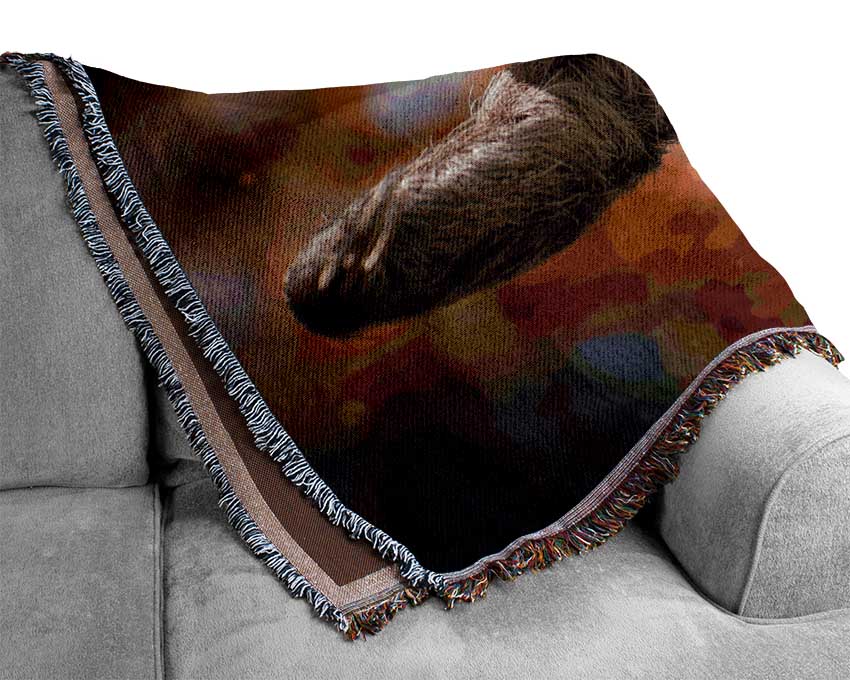 Sloth Hanging From A Tree Woven Blanket