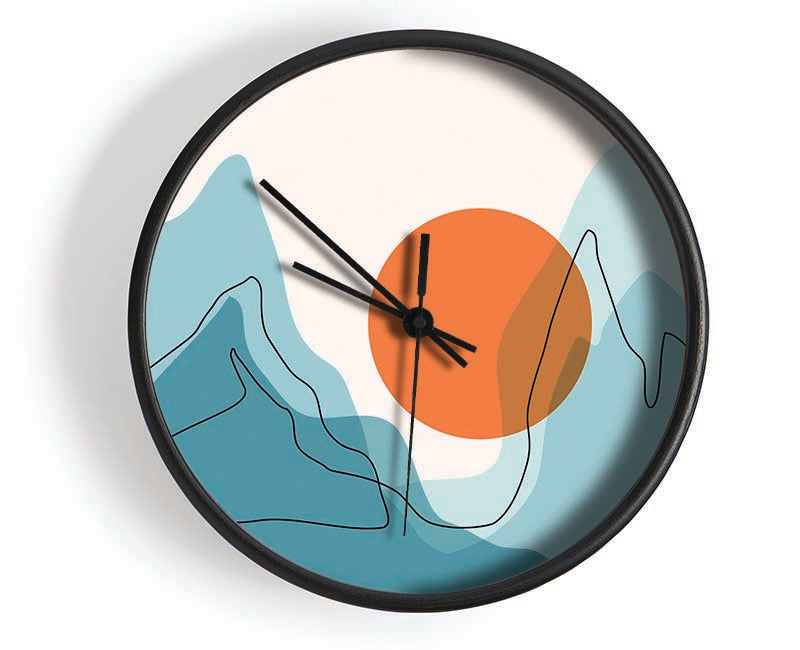 The Sun And Mountain Scene Clock - Wallart-Direct UK