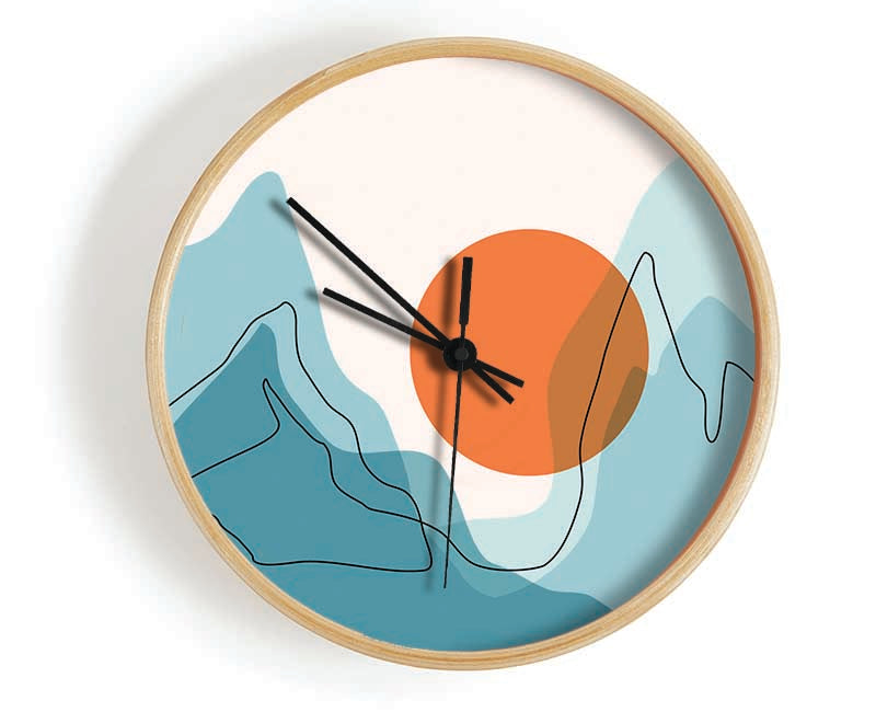 The Sun And Mountain Scene Clock - Wallart-Direct UK