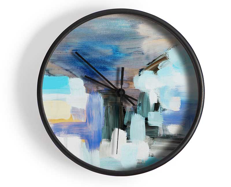 Chalk Cloud Blue Clock - Wallart-Direct UK