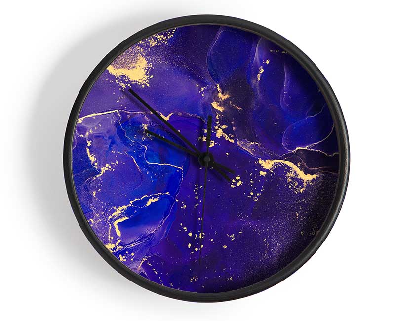 Royal Blue Glitter Clock - Wallart-Direct UK