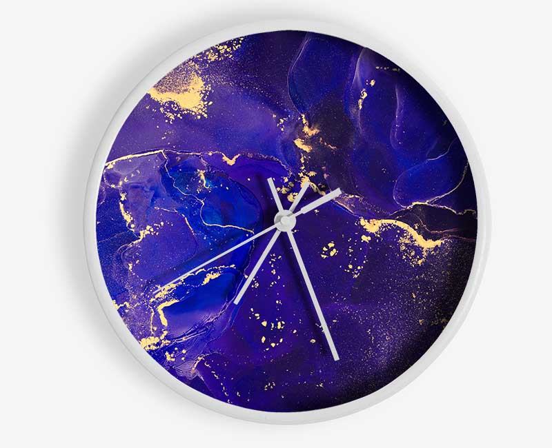 Royal Blue Glitter Clock - Wallart-Direct UK