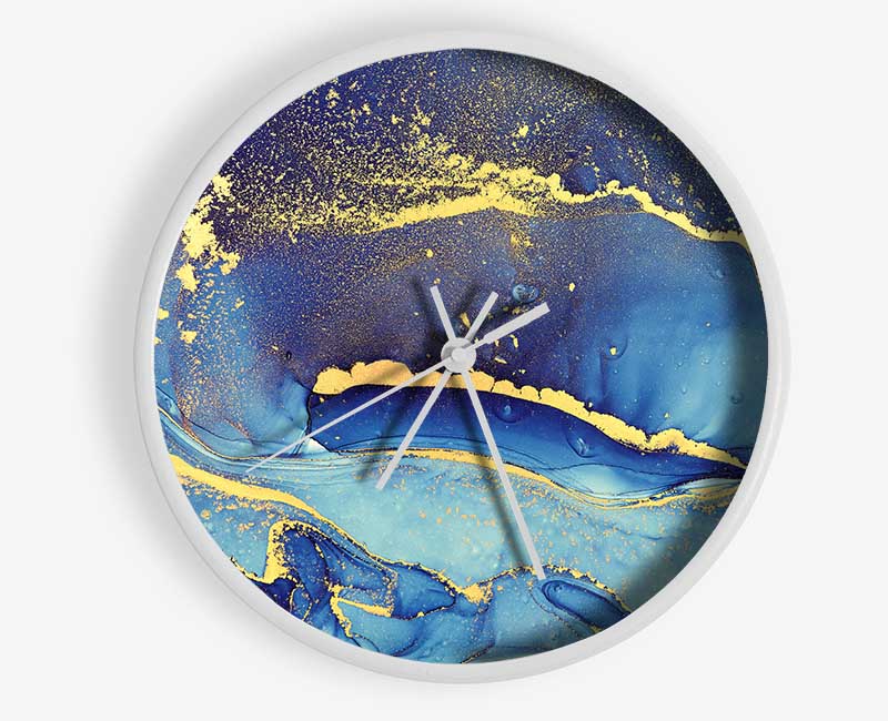 Deep Blueness Of Life Glitter Clock - Wallart-Direct UK