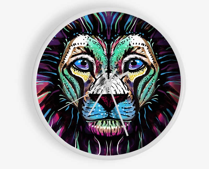 The Lion Rainbow Face Clock - Wallart-Direct UK