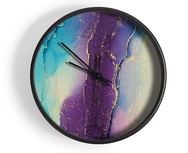 The Purple Central Glitter Clock - Wallart-Direct UK