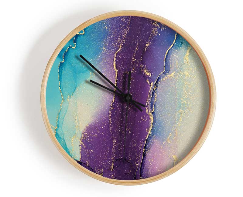 The Purple Central Glitter Clock - Wallart-Direct UK