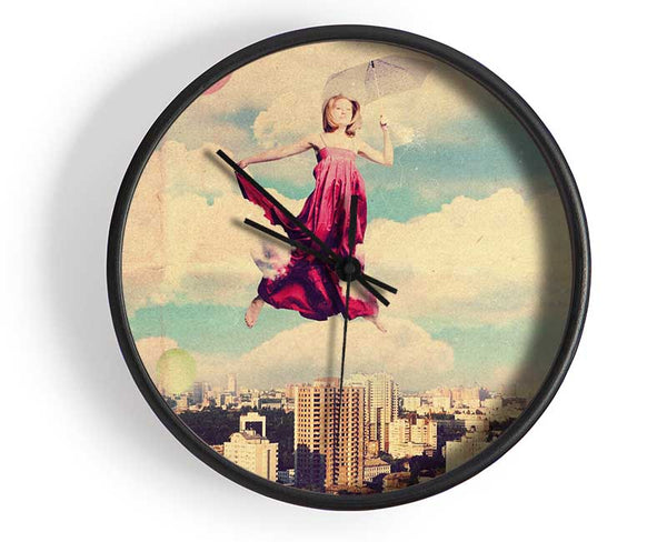 The Lady Umbrella Clock - Wallart-Direct UK