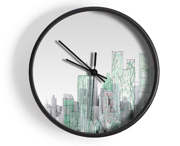 The City Sketch Art Clock - Wallart-Direct UK