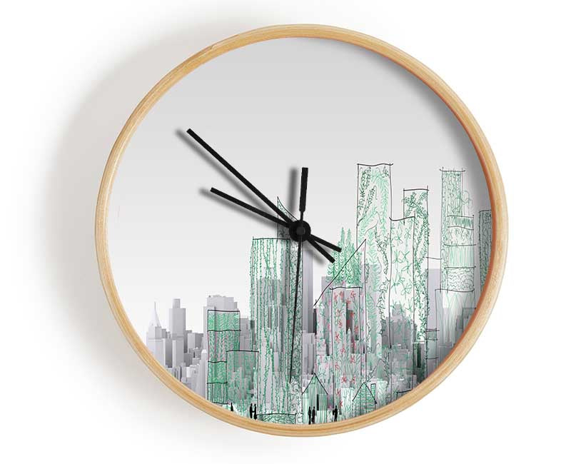 The City Sketch Art Clock - Wallart-Direct UK