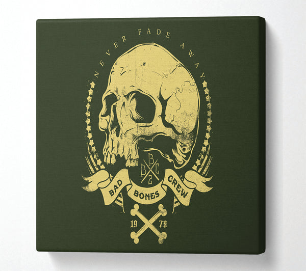 A Square Canvas Print Showing Bad Bones Crew Square Wall Art