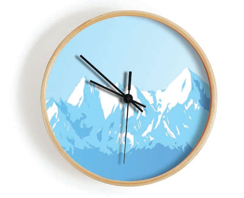 The Blue Mountain Snow Clock - Wallart-Direct UK